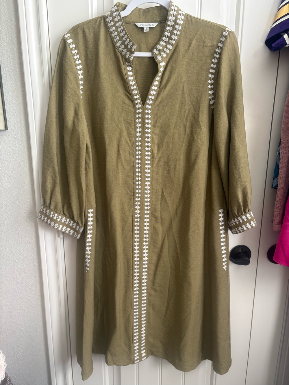 John Mark GREEN Tunic Robe with White Trim